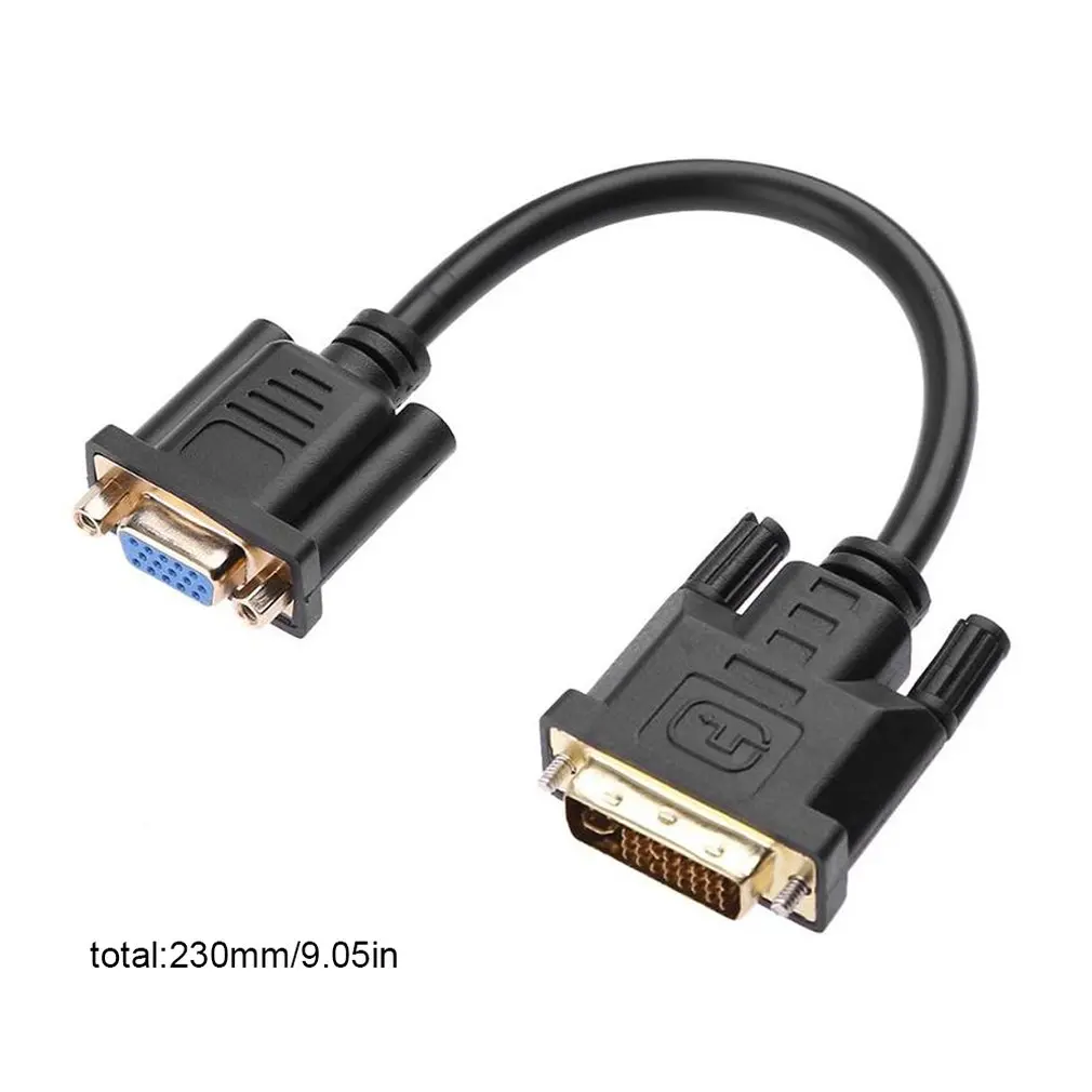 

DVI-D DVI to VGA Video Cable Converter Adapter Active 1080P Adaptor for Projector Pc SS 24+1 15pin Male to Female Bundle 1 RCA
