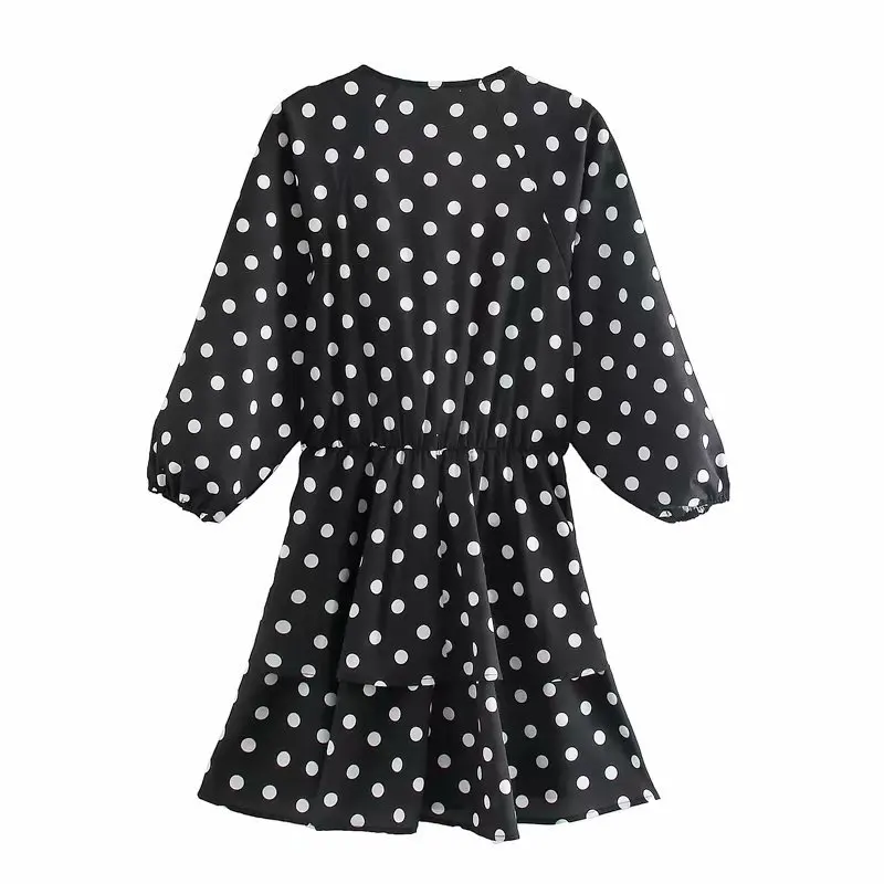 Женское платье в горошек za vadiming с цветочным принтом Европейском стиле весна лето