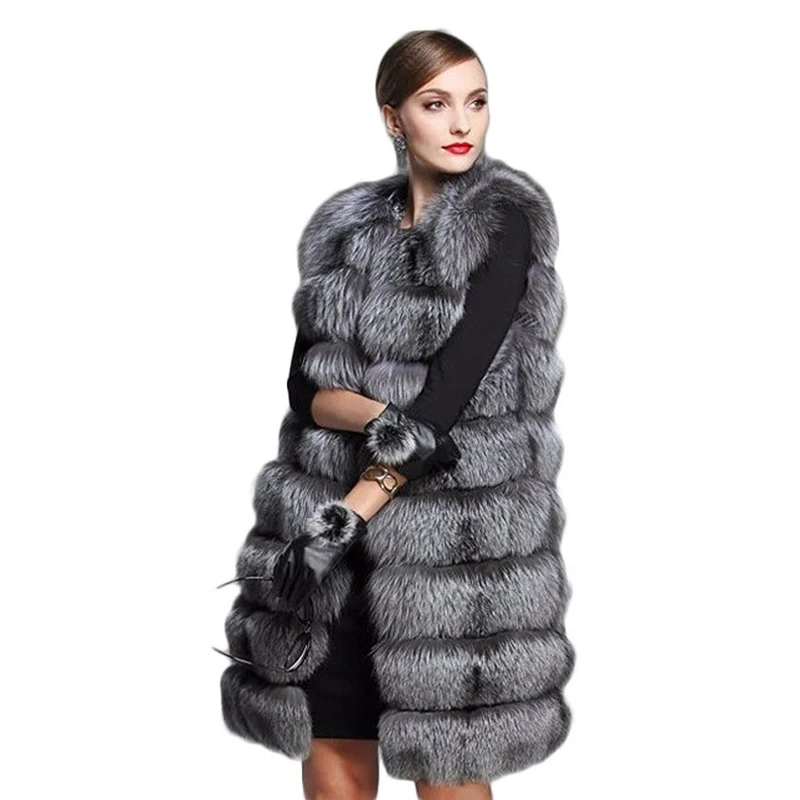 HJQJLJLS 2021 женский длинный Модный повседневный Тонкий серебристо-серый жилет из