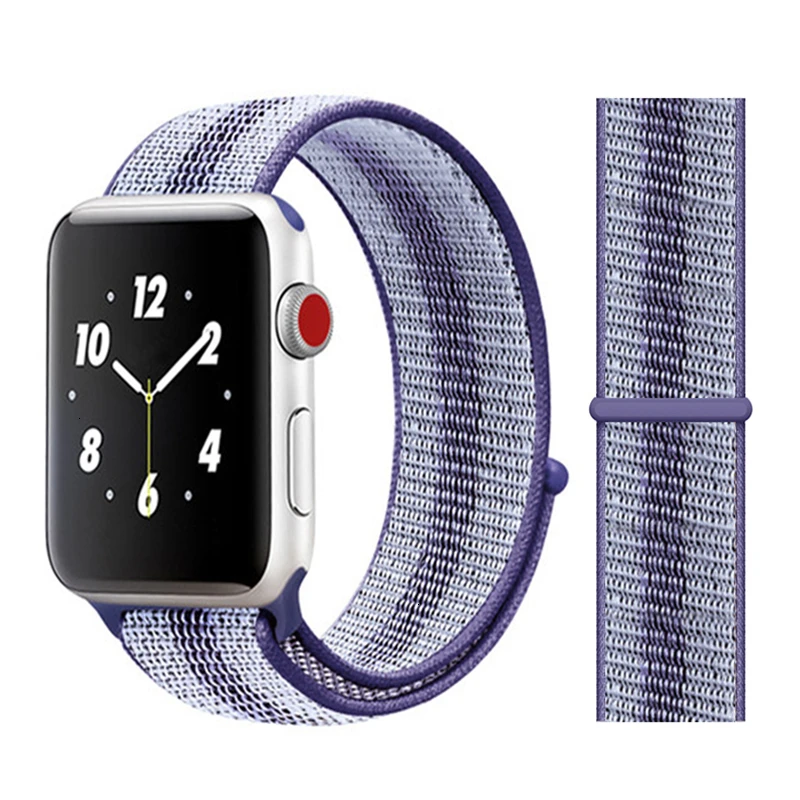Blue Stripe Нейлоновый ремешок для Apple Watch серии 5 42 мм iwatch 44 мм ремешок 38 мм 40 мм iwatch sreies 4 3 2 pulseira браслет ремешок для часов - Цвет ремешка: Blue Stripe