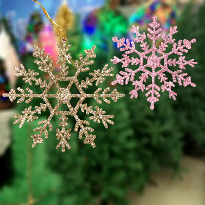 

Artificial Snowflakes Decor Party Xmas Tree Decorations Christmas Supplies Plastic Sprinkled Snowflake Christmas Tree Decoration