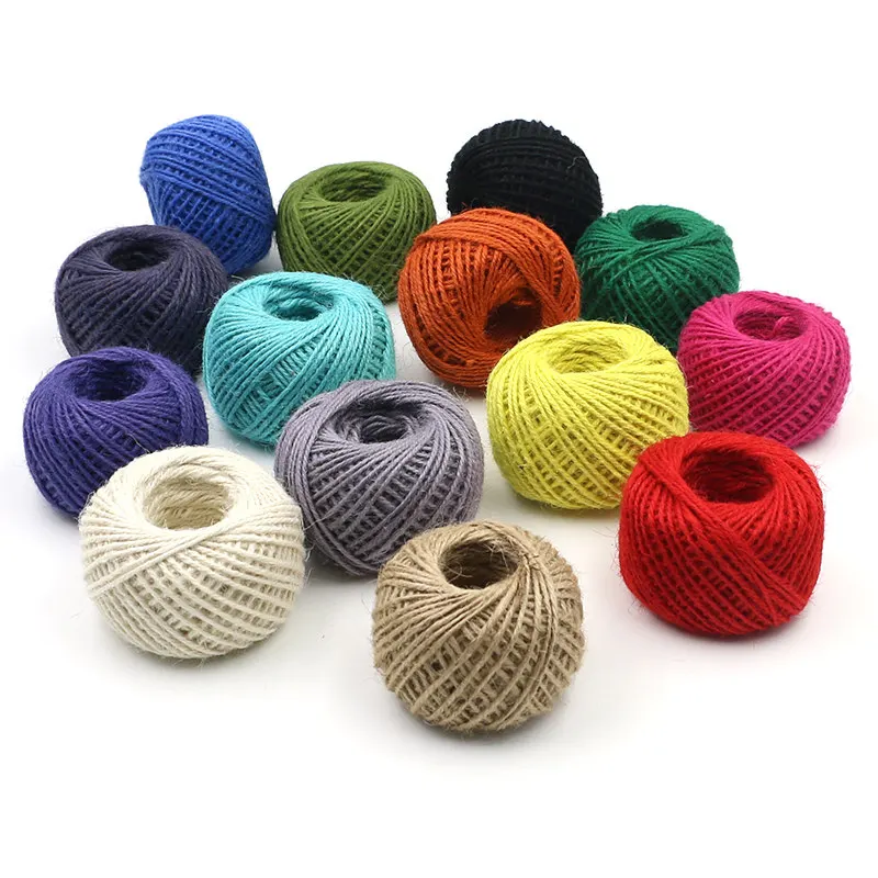 25 метров 2 мм красочная джутовая веревка из натурального джута сделай сам Ручная