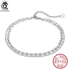 ORSA JEWELS 925 серебро простые основные звенья ножные браслеты многослойные 4 мм Серебряная монета кабель Цепочка ножной браслет женские украшения для отдыха подарок SA15
