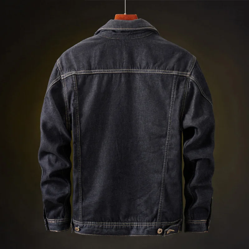 

Winter Jacket Men Fleece Thick Warm Vintage Jeans Jackets Coats Streetwear Casual Man Denim Jacket Windbreaker Cowboy 7XL 8XL