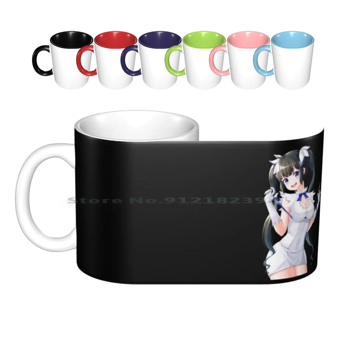 ? Милая гестиа с большой грудью (кавайная экчи данмачи)? Керамические кружки, кофейные чашки, кружка для молока и чая Ni Deai Wo Motomeru No Wa