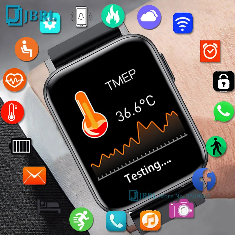 

Temperature Smart Watch Men Women Smartwatch Heart Rate Blood Pressure Monitor Smart Clock Electronic Smart-watch IOS Android