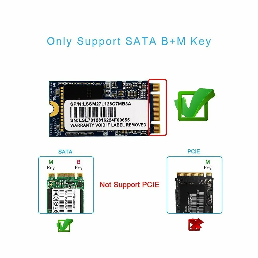Супер скорость 5 Гбит/с USB 3,0 до M.2 2230 2242 SSD корпус NGFF SATA-bus B Ключ внешний SSD адаптер Чехол Поддержка UASP