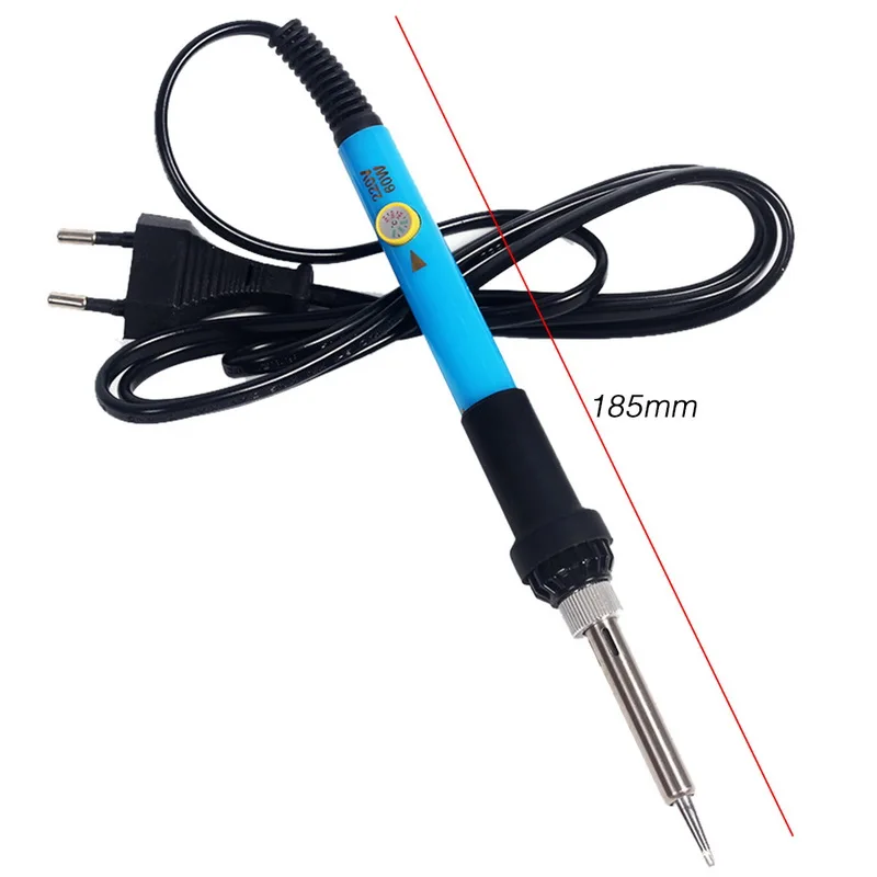 

60W Adjustable Temperature Electric Soldering Iron 220V EU Plug Welding Solder Rework Station Heat Pencil 5pcs Tips Repair Tool