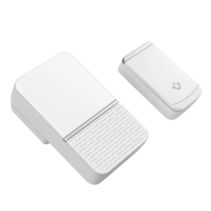 

Hot Home Security Welcome Wireless Doorbell Smart Chimes Door Bell LED Light 45 Songs with Waterproof Contact Button US Plug