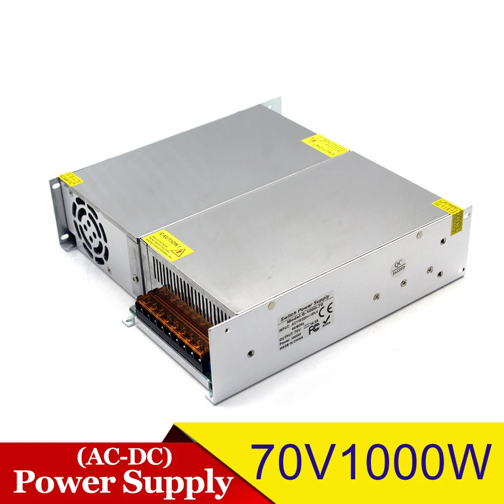 1000W 70V 14.3A драйвер импульсного источника питания Трансформаторы AC110V 220V к DC70V SMPS для