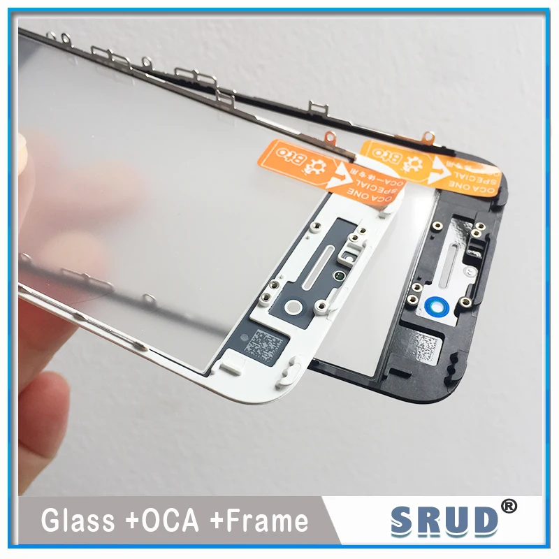 

10pcs AAA cold press 3 in 1 LCD Front Outer Screen Glass With Frame OCA For iphone 6 6s 7 7g 8 8p plus Replacement Repair
