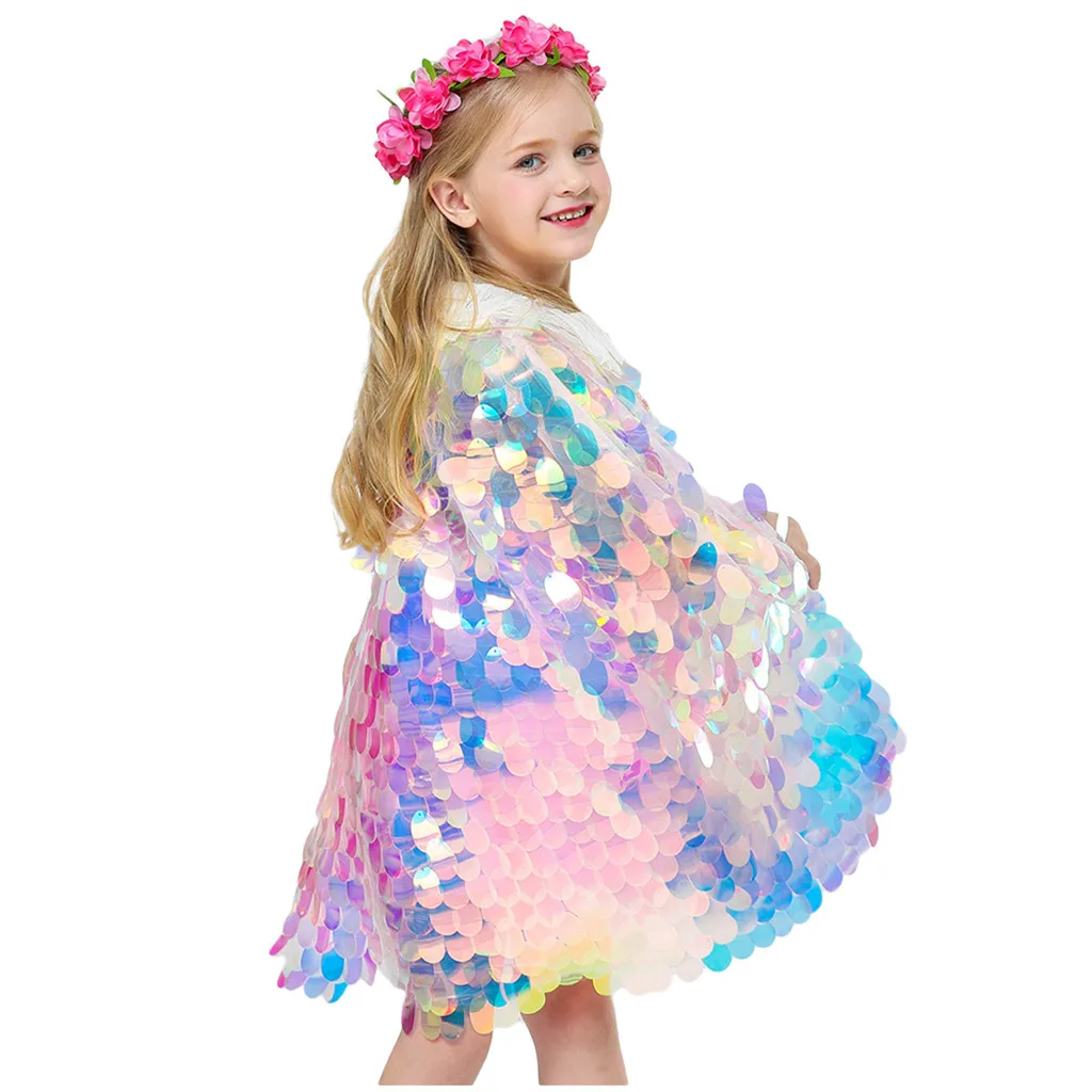 Модная блестящая шаль с бисером для новорожденных девочек Женский