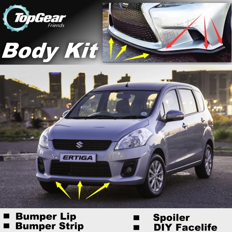 Дефлектор губ бампера для Suzuki Ertiga передняя юбка спойлера ДЛЯ вентиляторов TopGear