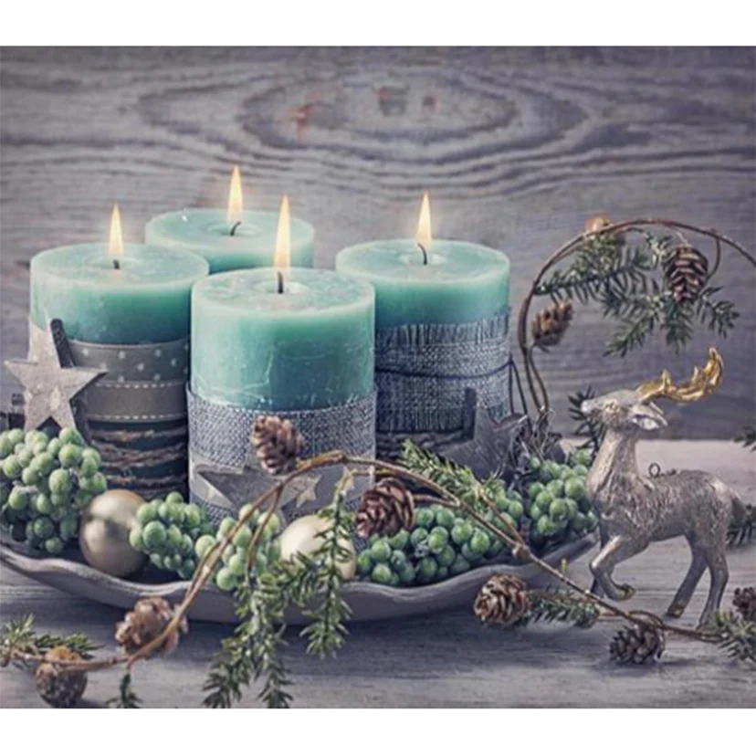 

Landscape Painting 5D DIY Diamond Painting Square/Round Diamond Blue Candle Beauty Picture Cross Stitch Decoration Gifts TX1068