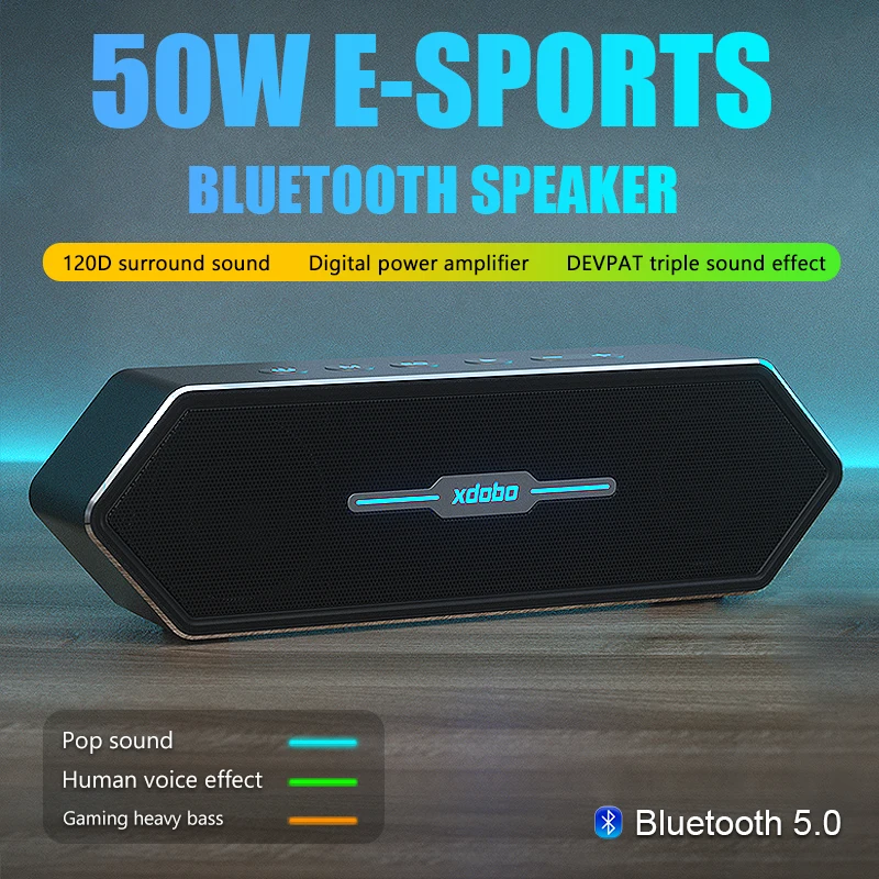 XDOBO 50 Вт высокомощная портативная игровая Bluetooth-Колонка TWS наружная