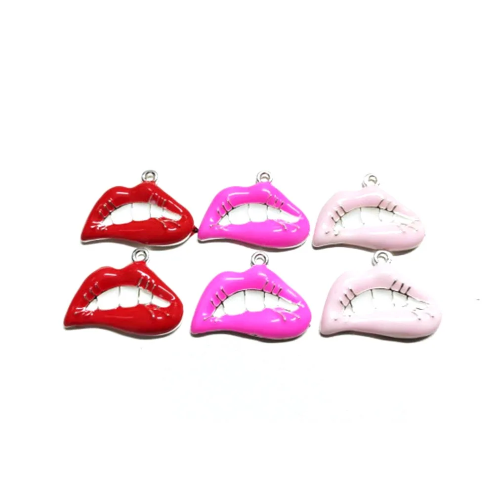 

30pcs Gold&Silver Plated Mouth charms for women DIY jewelry accessories L6
