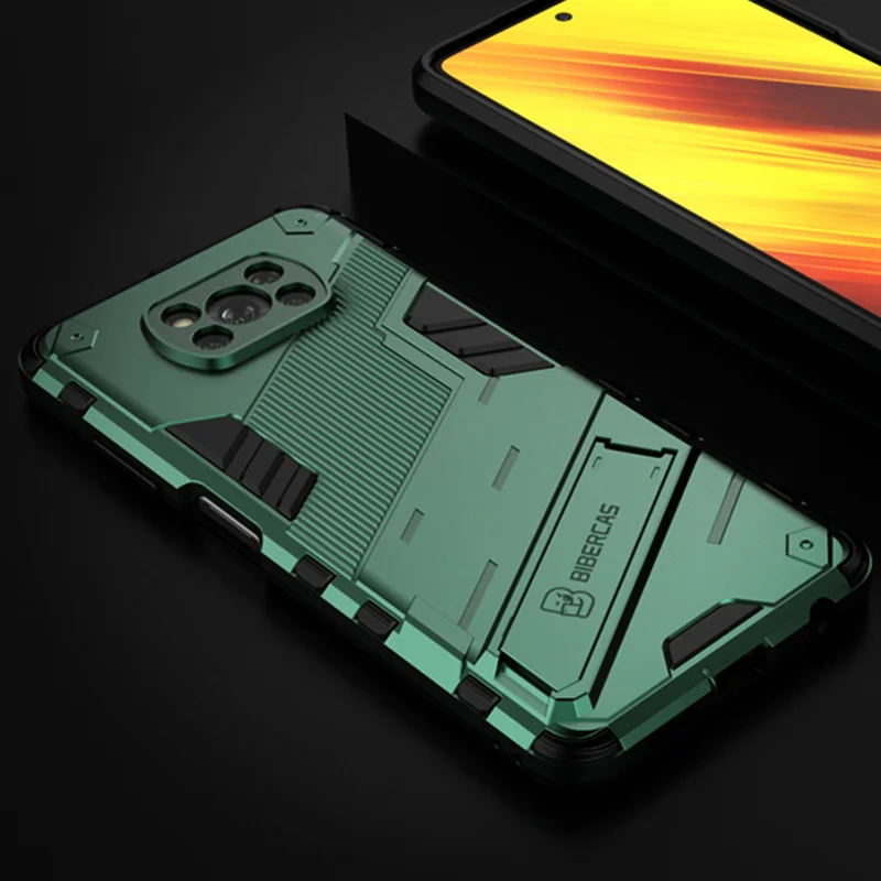 

POCO X3 PRO Case Phone Cover POCO X3 Shockproof Bumper Robot Holder Stand Armor Back Coque FOR Xiaomi Poco X3 NFC X 3 PRO x3pro