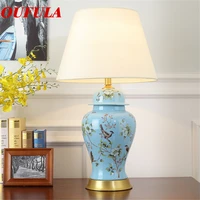 oufula ceramic table lamps desk lights luxury modern contemporary fabric for foyer living room office creative bed room hotel