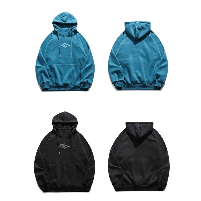 

2021 New Autumn and Winter Men All-match Harajuku Style Hooded Jacket plus Velvet Warm Casual Sports Jacket Couple Street Hoodie