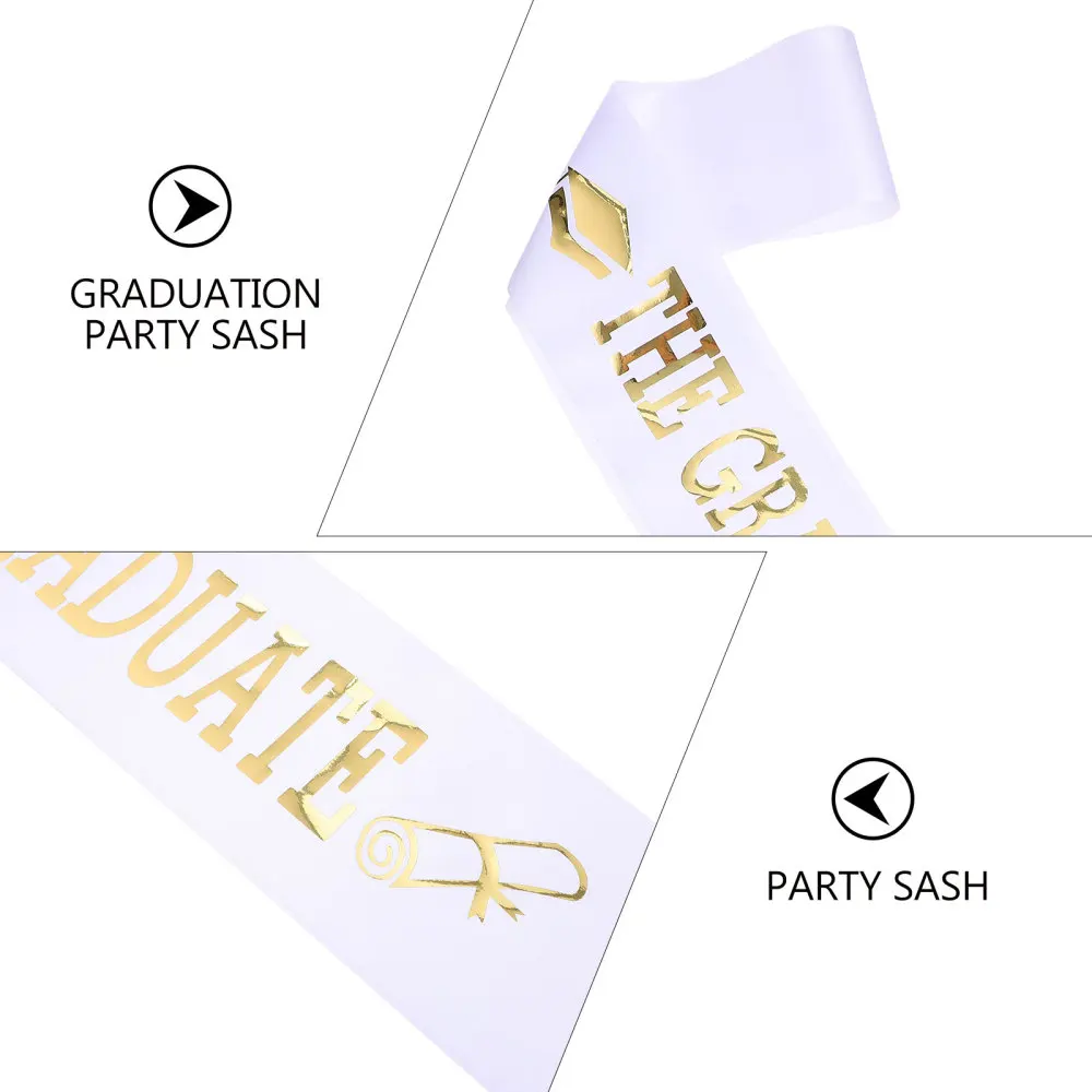 

4pcs Creative Graduation Sashes Satin Etiquette Belts THE GRADUATE Satin Sashes