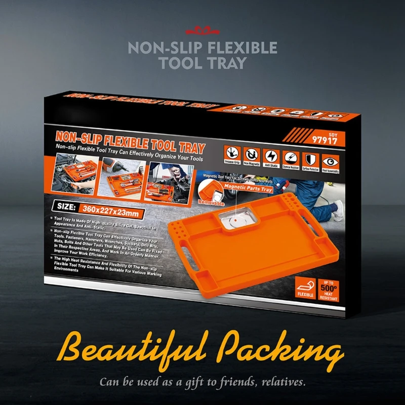 

Flexible Non-Slip Flexible and Durable Tool Tray Set Sillica Gel Tool Storage Organizer for Christmas Gifts for Men