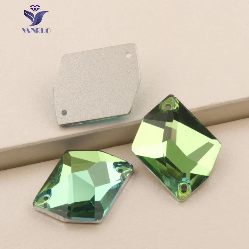 Peridot YANRUO 3265, космические Стразы всех цветов, стеклянные кристаллы, пришитые камни, Стразы для одежды - Цвет: Peridot