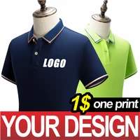 nslp menwomen lapel short sleeve business polo shirt summer breathable top custom logo printing personal company polo shirt