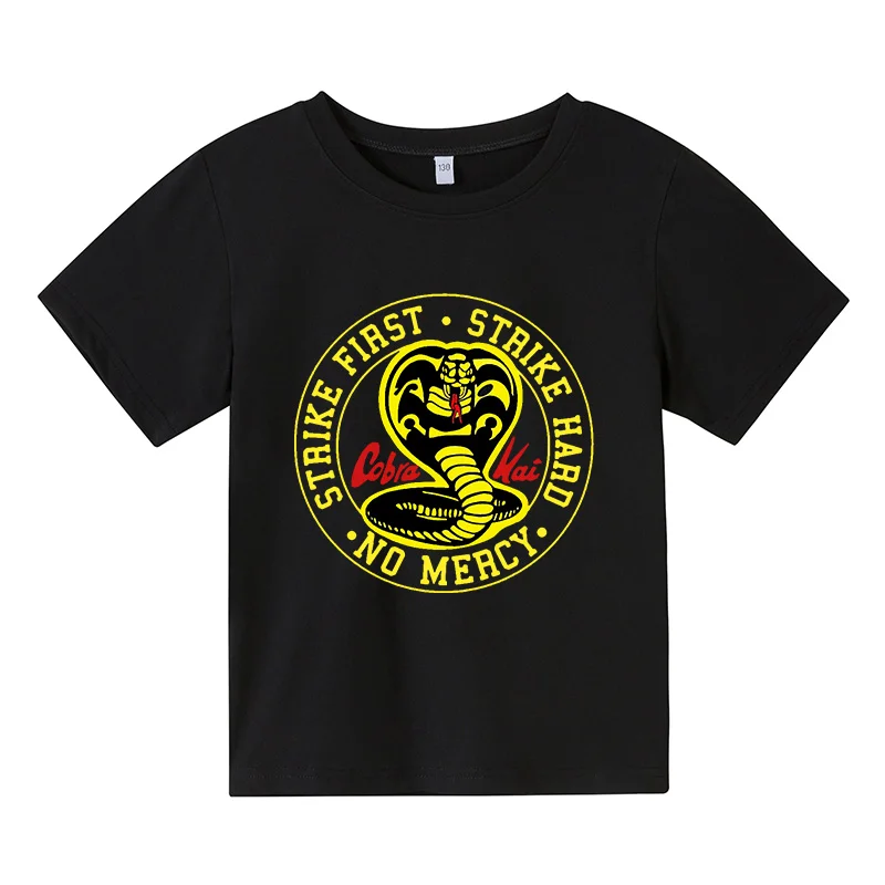2021 новый мужской 100% хлопок кобры King No Mercy Strike 80s Каратэ Пацан фильм Детская