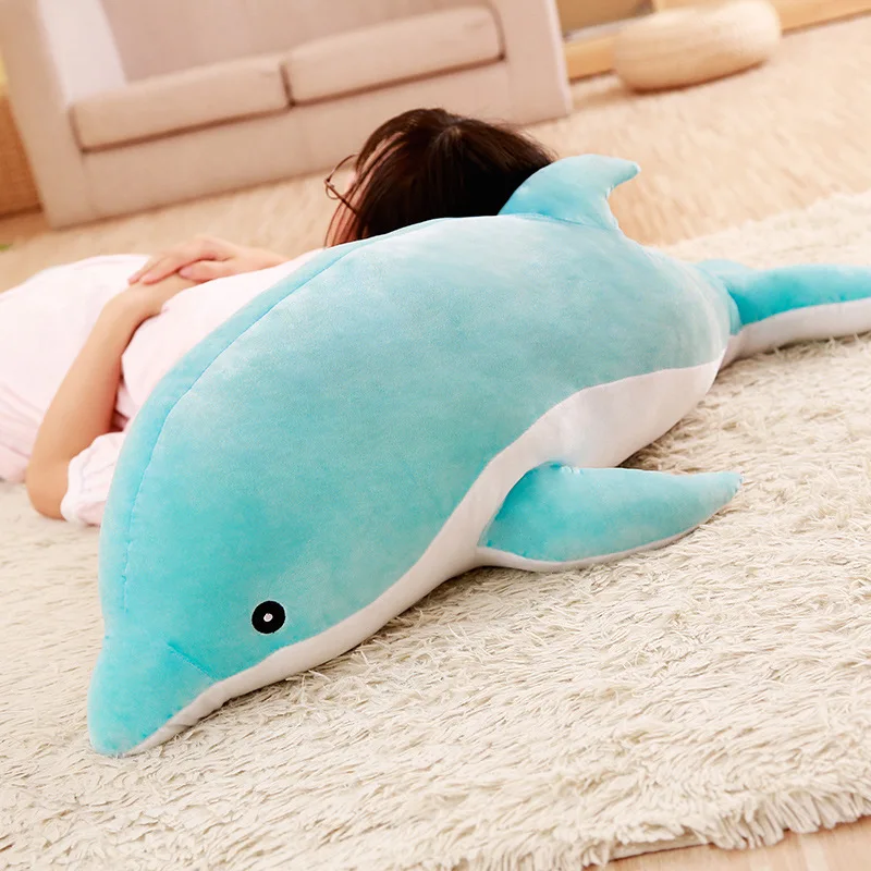 

New Large plush dolphin toys stuffed sea animal cute girls dolls soft baby sleeping pillow christmas birthday gift for children