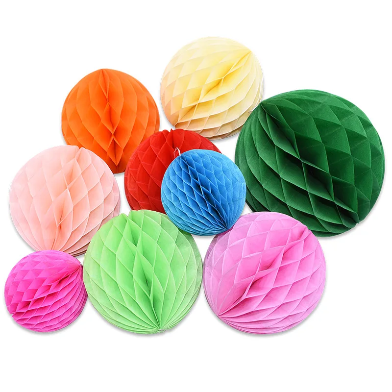 

5Pcs 10/15/20cm Honeycomb Ball Paper Flower Lantern Ball Craft Wedding Birthday Party Home DIY Hanging Decoration Baby Shower 7Z