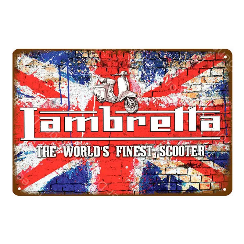 YD7486F Модники, металлические оловянные знаки, итальянские скутеры Lambretta Vespa, винтажная настенная табличка, гаражный магазин, Декор для дома, комнаты, плакат для мотоцикла - Цвет: YD7486F