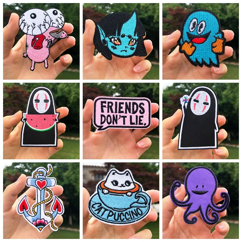 Мультяшные аниме патчи с утюгом на одежде панковские хиппи Джокер вышитые для