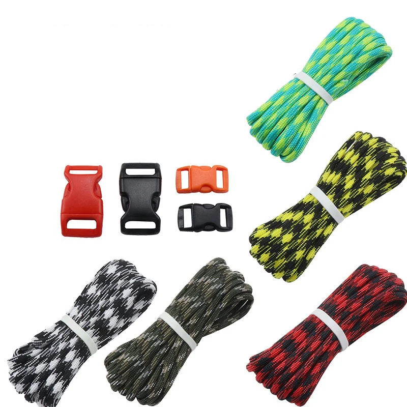4 5 шт./компл. Открытый EDC DIY Паракорд Парашютная веревка шнур Паракорд Парашюта Браслет вязаный ткачество Toos комплект с 4 пряжками - Цвет: 4