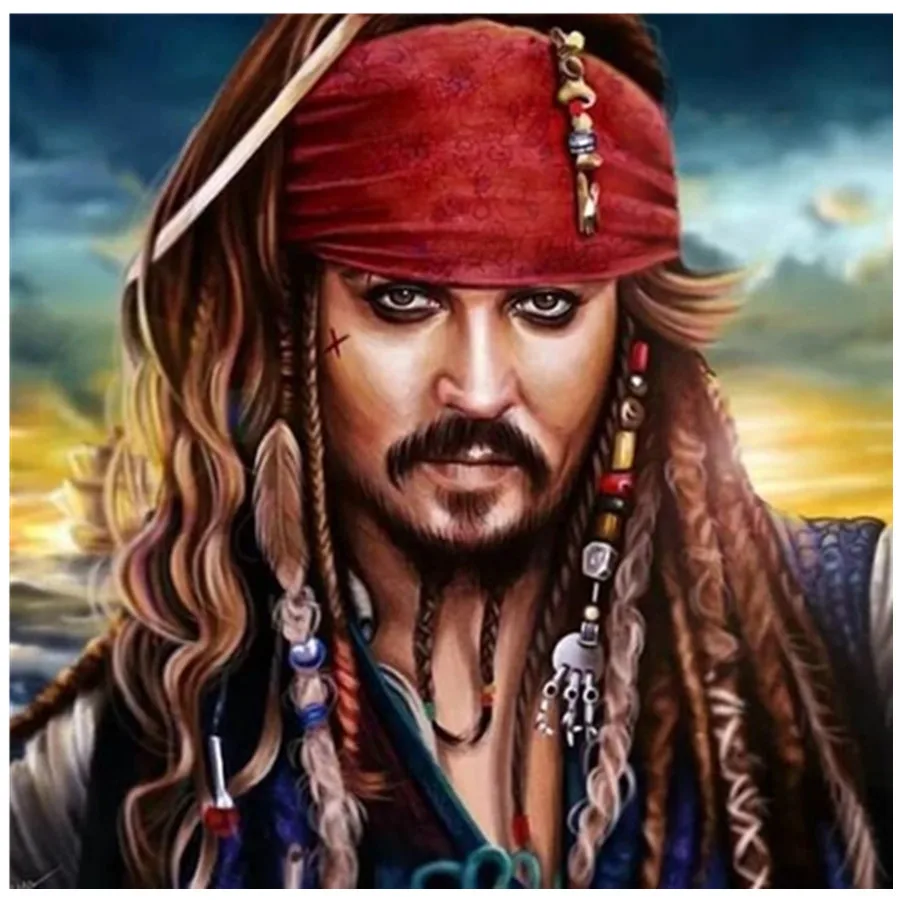 

Pirate Captain of the Caribbean Diamond Embroidery DIY Mosaic Diamond Painting Full Drill Square Home Decor Handmade Gift