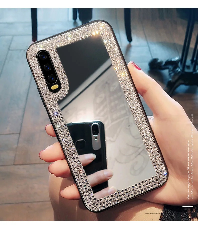 Женский зеркальный чехол со стразами и для телефона Huawei P40 P20 P30 Mate 40 20 30 Pro Lite