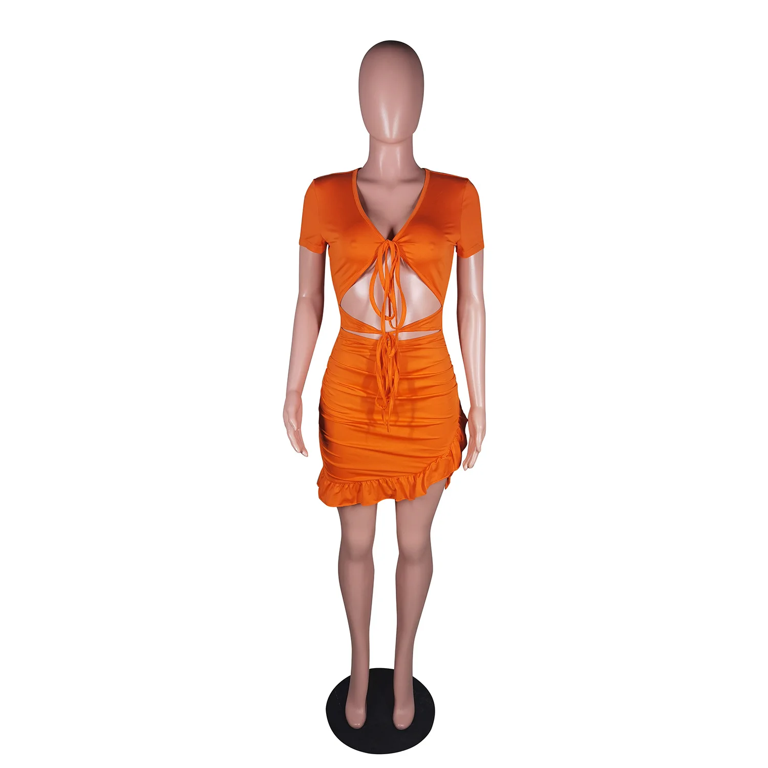 

Casaul Women Skirt Set Solid Color Tracksuit Bandage Top And Mini Dress Party Night Clubwear Summer Clothes For Women Outfit