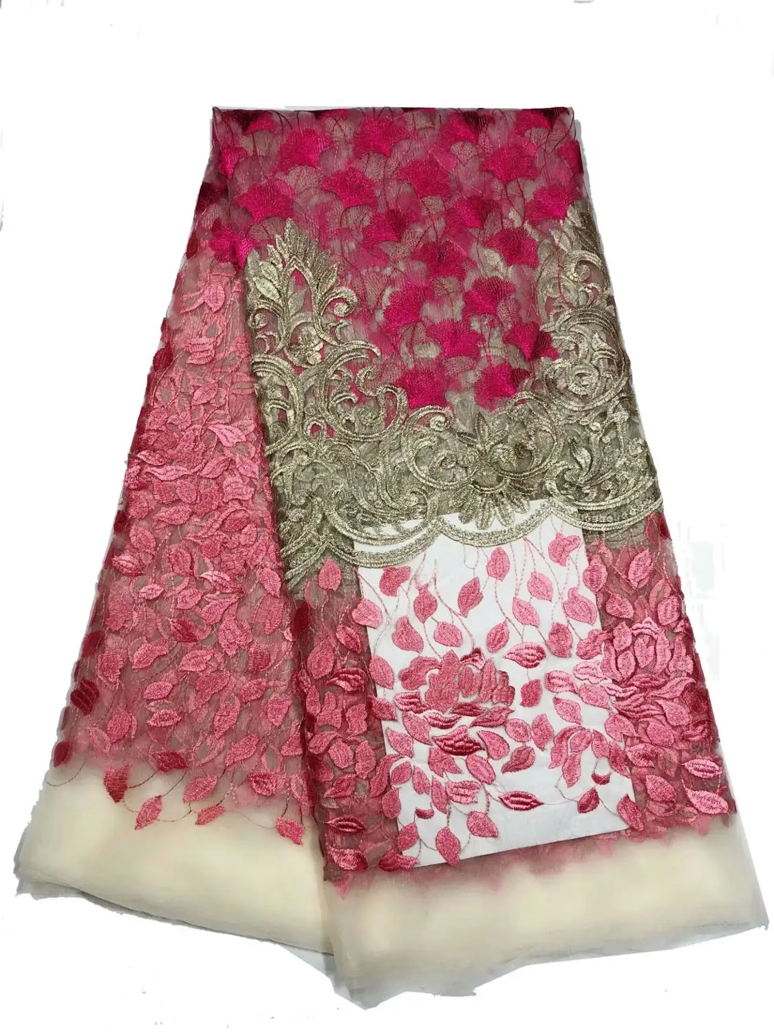 

Fashion Trend Latest African Lace Fabric High Quality Mix Color French Net Embroidery Tulle Lace Fabric For Women Dress Wedding