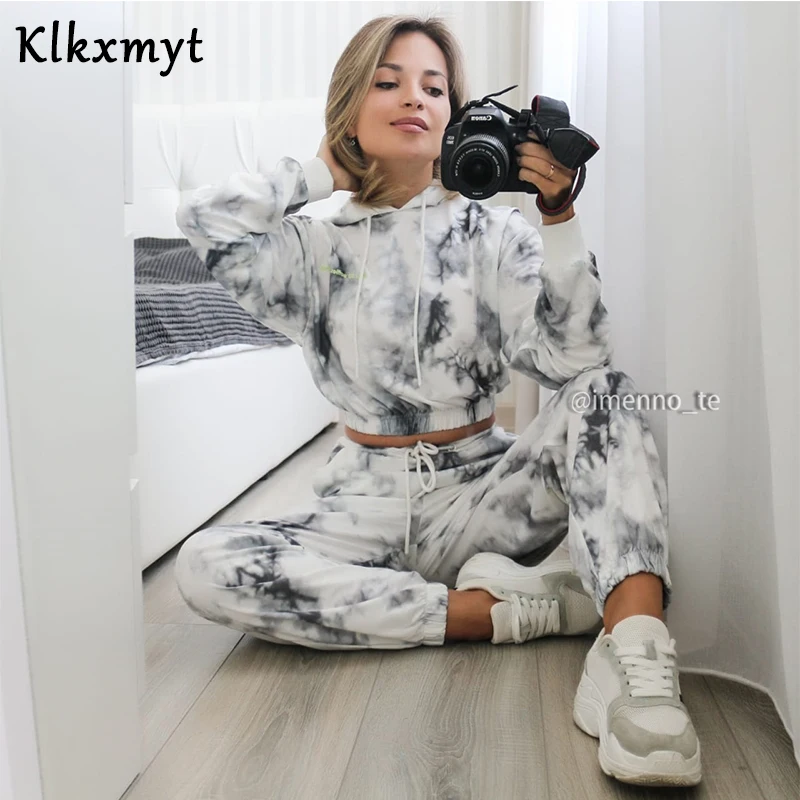 Женские спортивные брюки Klkxmyt винтажные штаны с высокой талией и принтом тай-дай