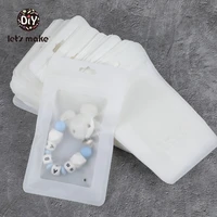 lets make plastic bags white 100pcs 19 5x11 5cm display bags bpa free baby silicone beads package jewelry pendant bags teether
