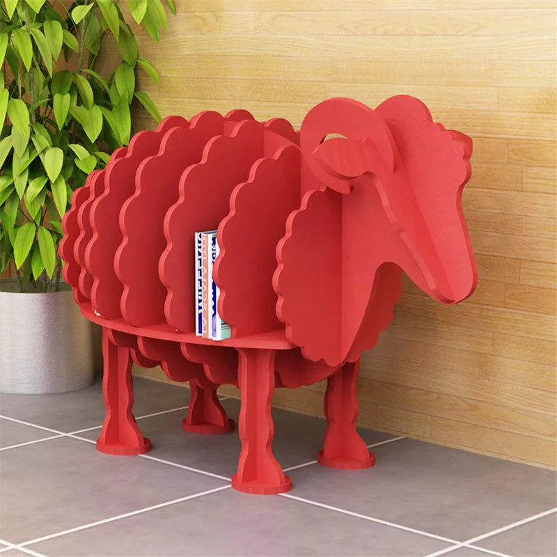 

[HHT] Creative Sheep Bookshelf Wood Plastic Board Animal Sculpture Shelf Floor Decoration Ornaments Shelves Home Accessorie