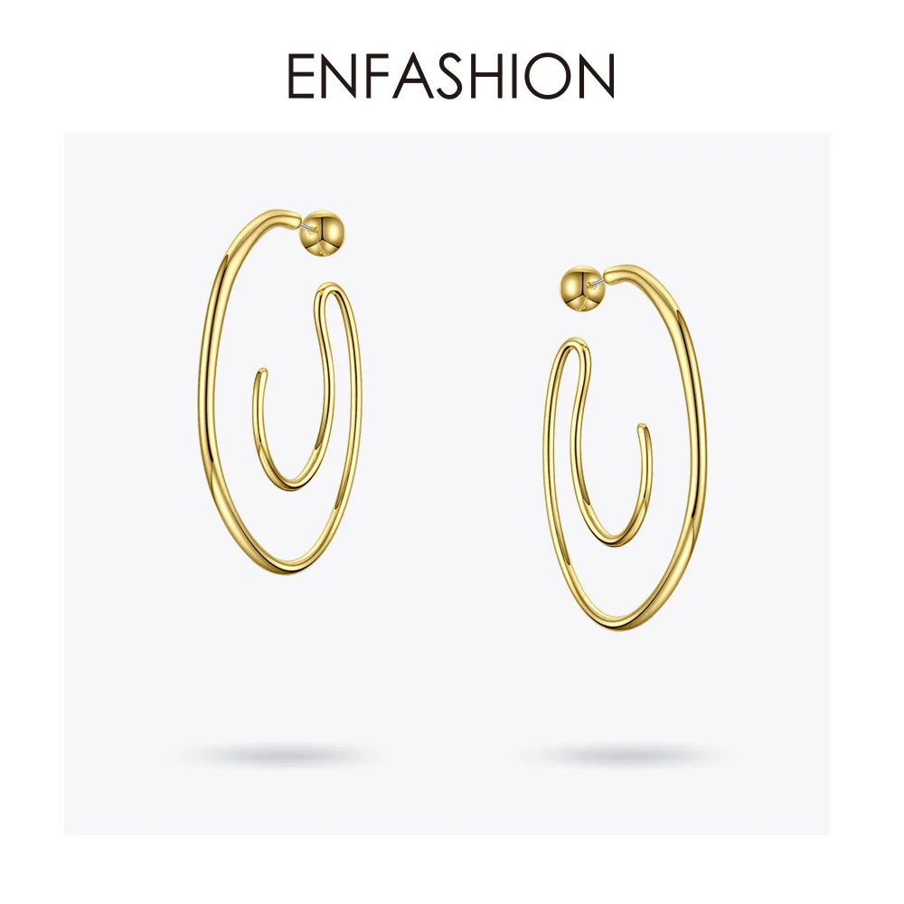 ENFASHION большие круглые серьги кольца для женщин аксессуары золотого цвета