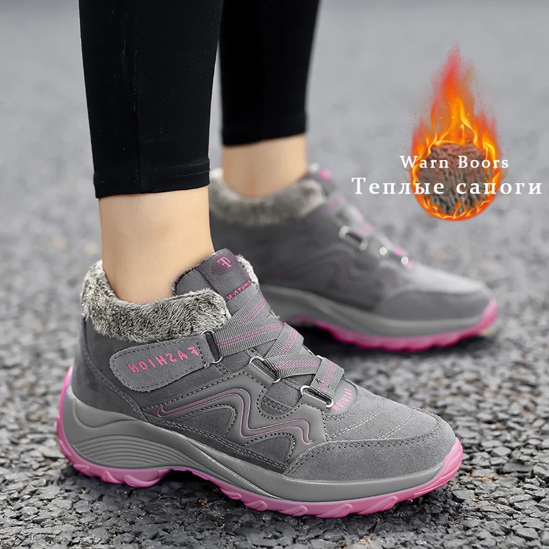 Новые зимние женские сапоги для снежной погоды теплая женская обувь на толстой
