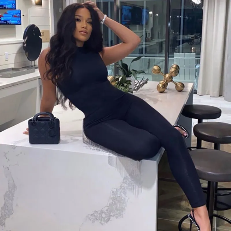 Уличная одежда черный белый сексуальный облегающий боди женская для работы 2021