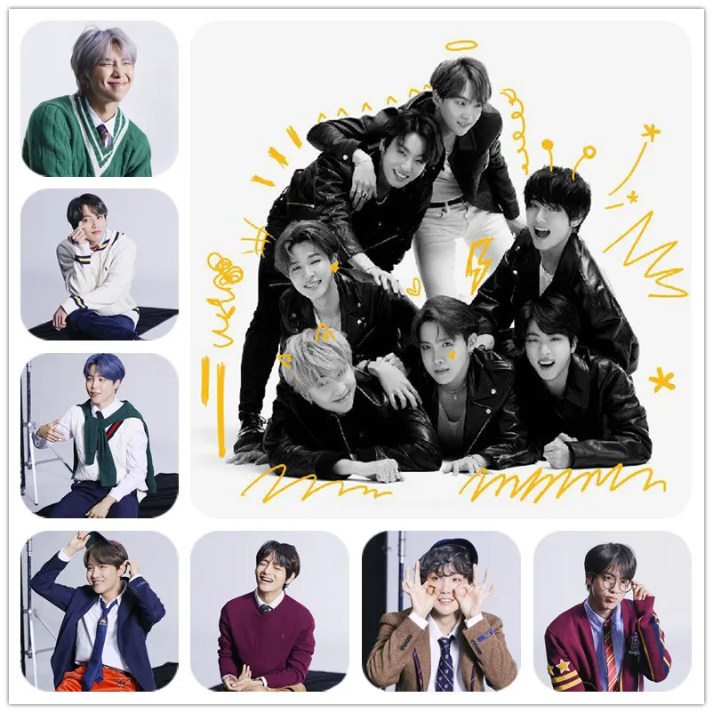 Южнокорейские группы K POP Bangtan Boys плакат ломо карты Фотокарта карта души 7