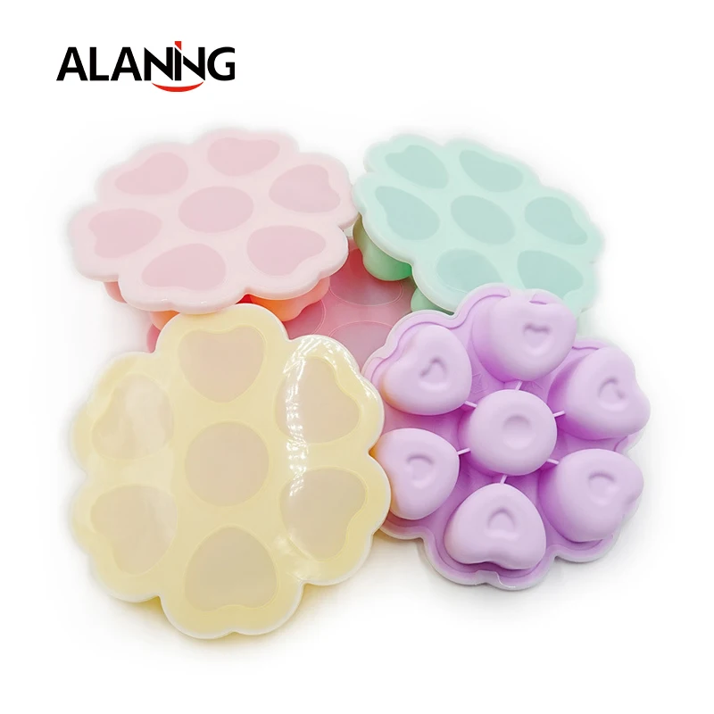 Силиконовая коробка для пищевых добавок в форме сердца с крышкой лотки льда