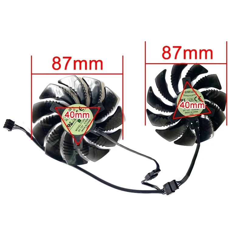 

New 2pcs 87mm PLD09210S12HH graphics card cooling fan for GB gtx1050 Ti 1060 1070 Ti 1080 RX 470 480 570 580 graphics card fan