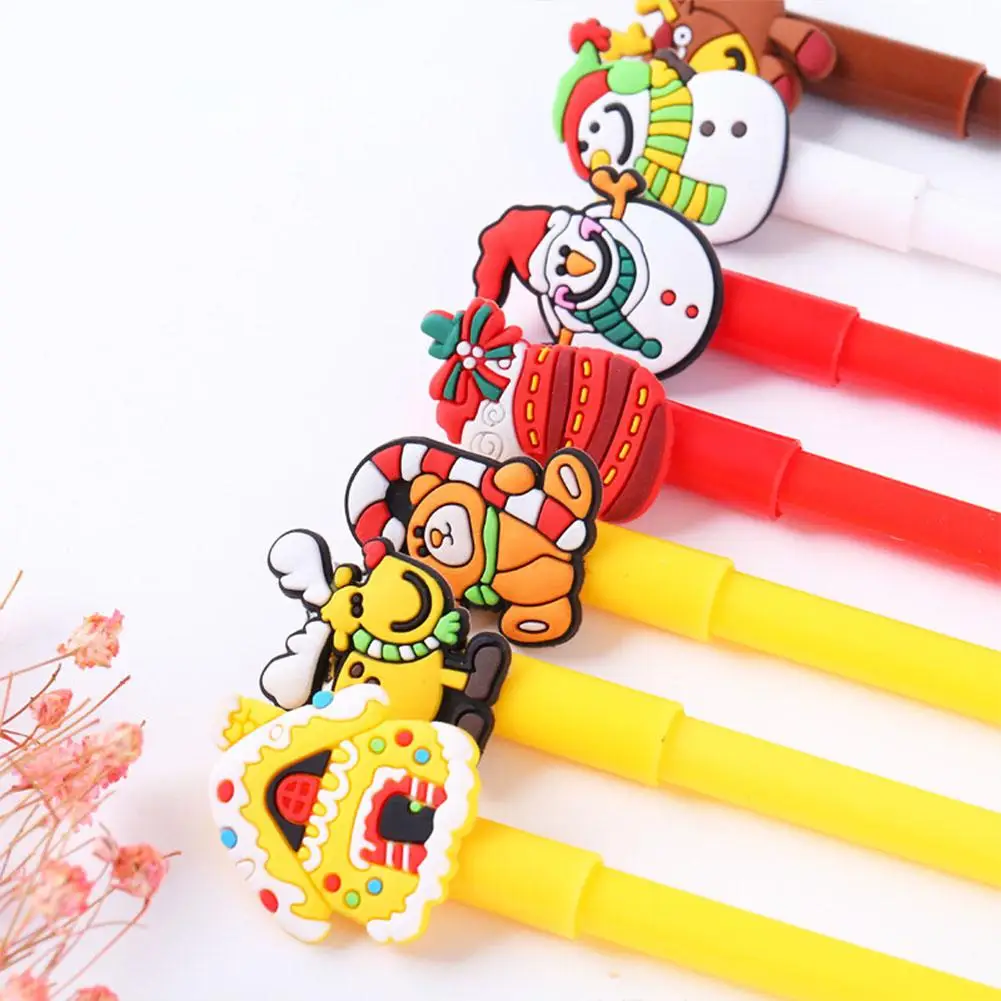 

Christmas Black Neutral Pen Cartoon Snowman Bear Sock House Deer Gel Pen
