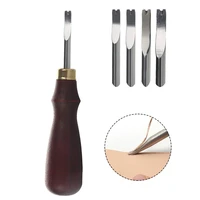 imzay leather cutting edge detector trimming stainless steel blade shallow groove press line polished sideline edge tool