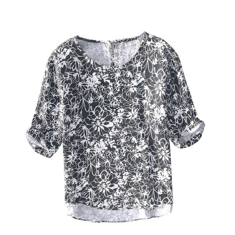 Мужская льняная футболка с коротким рукавом свободная модная круглым вырезом