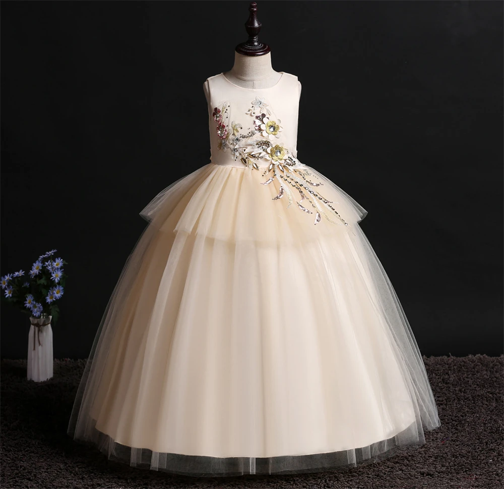 Платья для свадебной вечеринки летние детские платья с цветами девочек детская